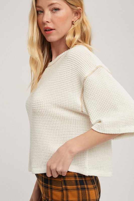 Tess Waffle Knit Top