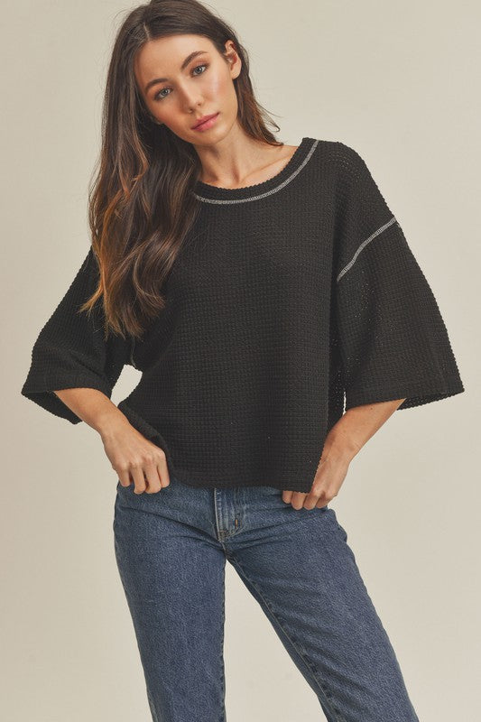 Tess Waffle Knit Top