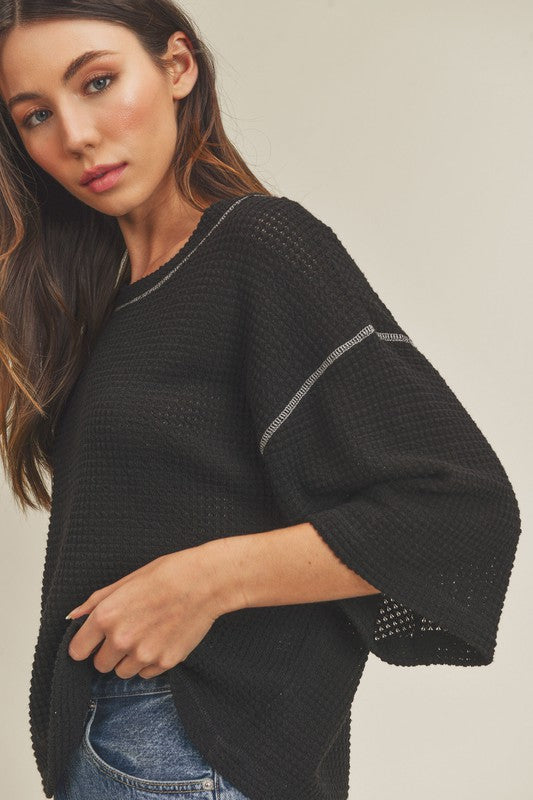 Tess Waffle Knit Top