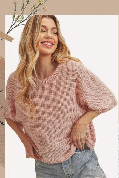 Tess Waffle Knit Top