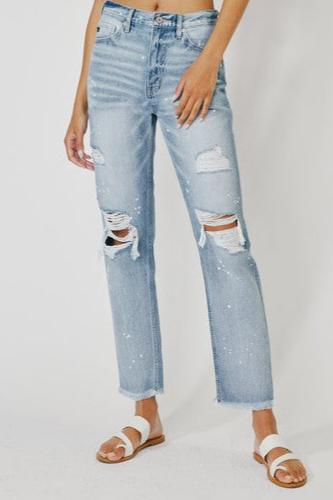 High Rise Slim Straight Jeans