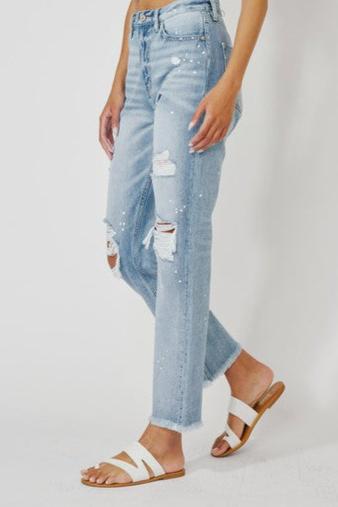 High Rise Slim Straight Jeans