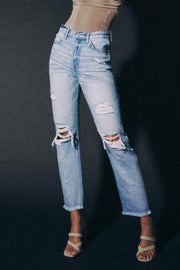 High Rise Slim Straight Jeans