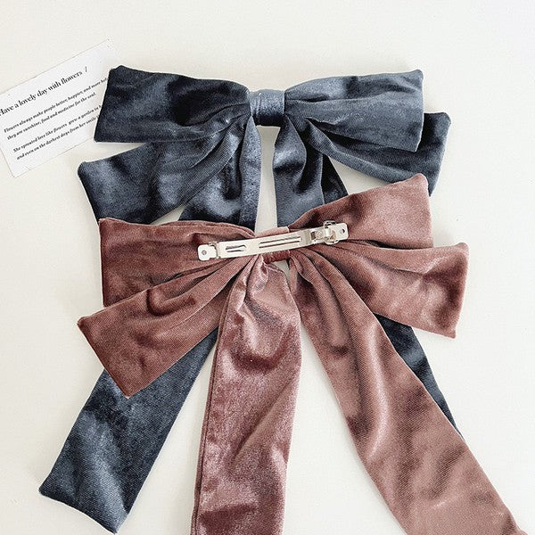 Velvet Shine Hair Bow | 7 Colors