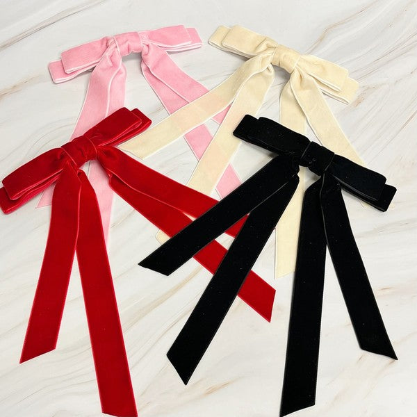 Deux Sash Velvet Bow | 2 Colors