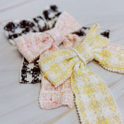 Soft Tweed Hair Bow