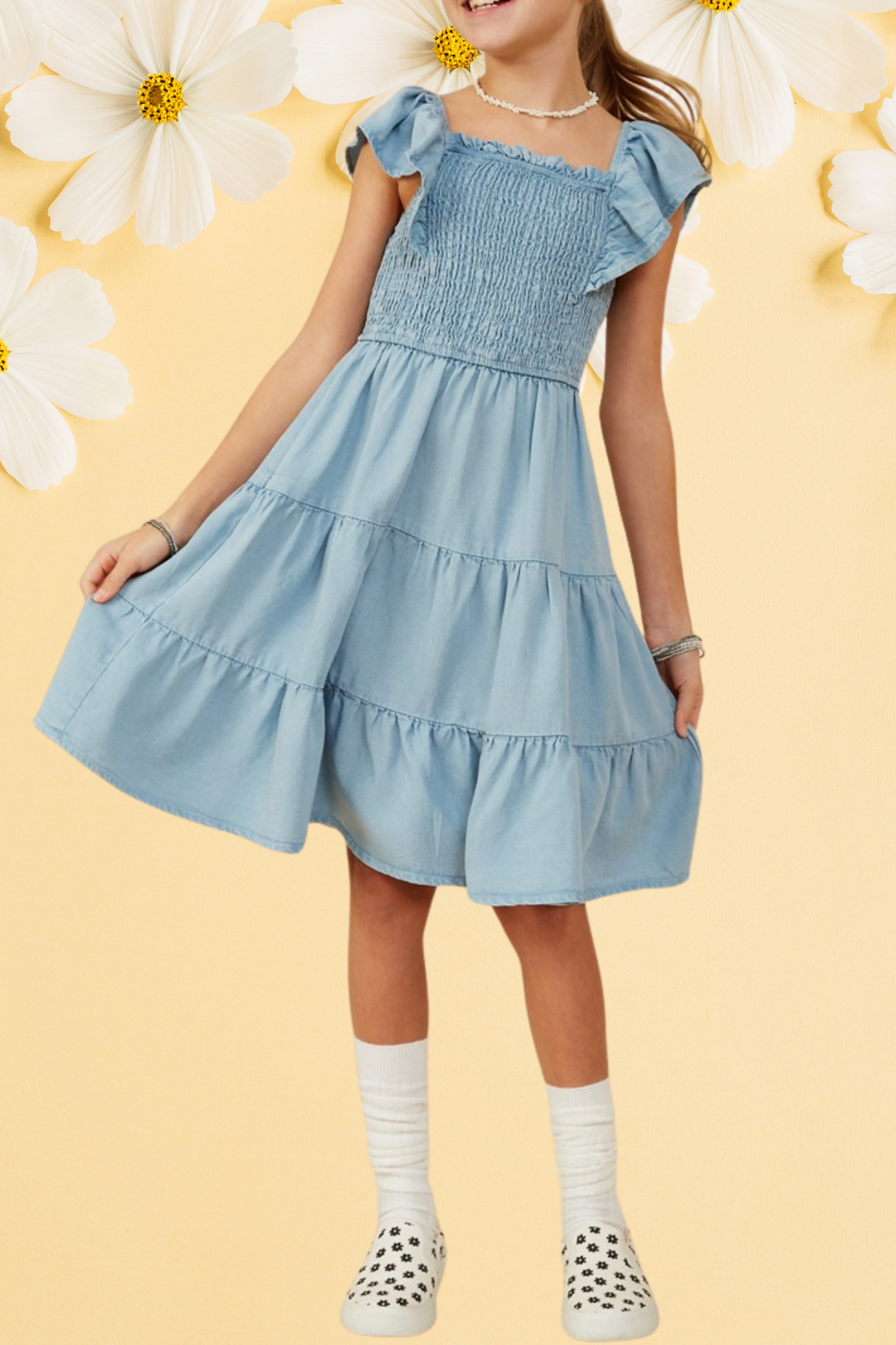 Bella Chambray Flutter Dress