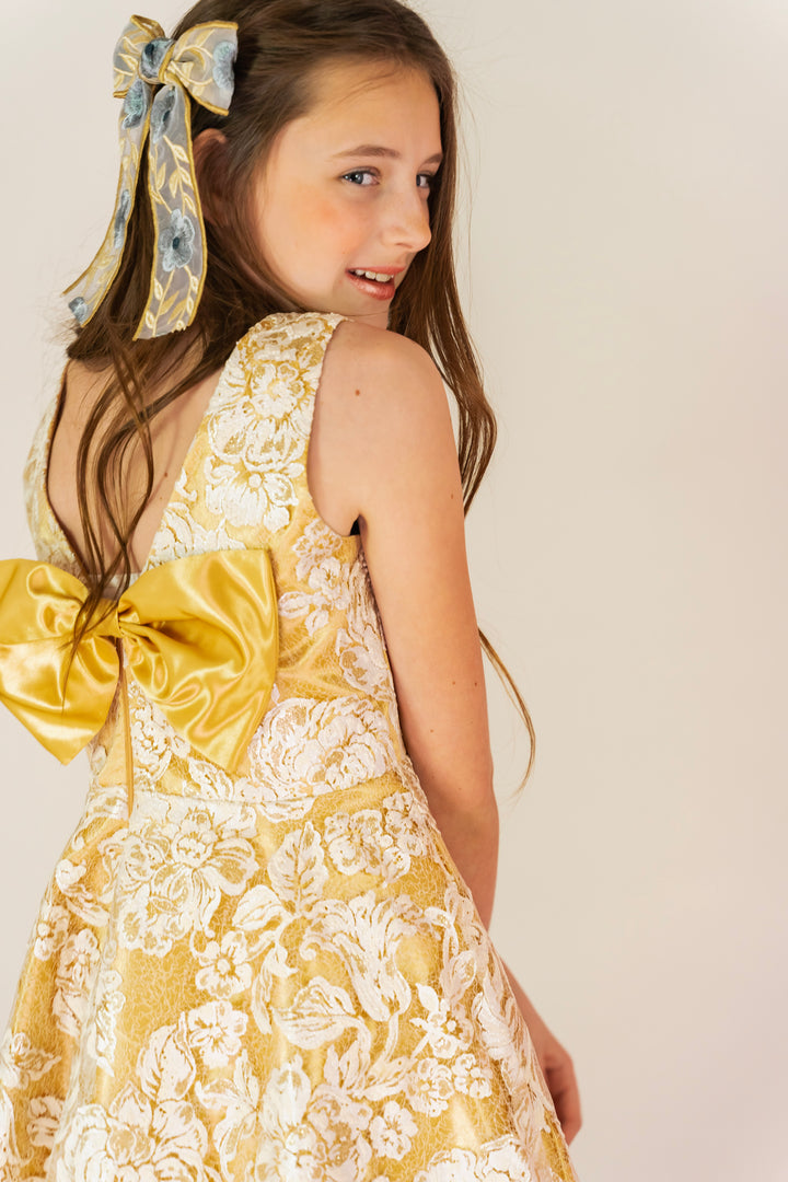 Marlene Lace Dress in Gold